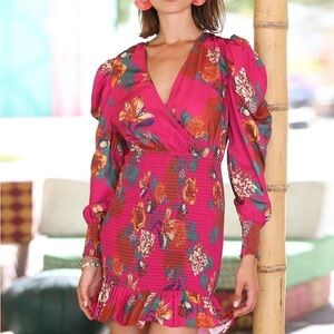 Willow & Root Floral Smocked Dress Size Small